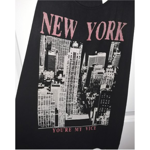 SOLD FOREVER 21 Black New York You're My Vice Tank Top - Picture 4 of 6